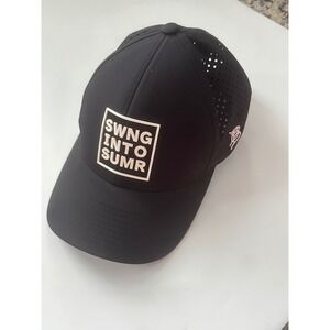 Branded Bills SWNG INTO SUMR Performance Golf Hat Black Flexfit 110 Snapback Cap